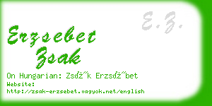 erzsebet zsak business card